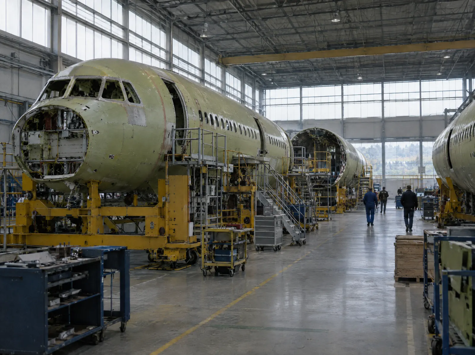 Aircraft fuselage assembly hall