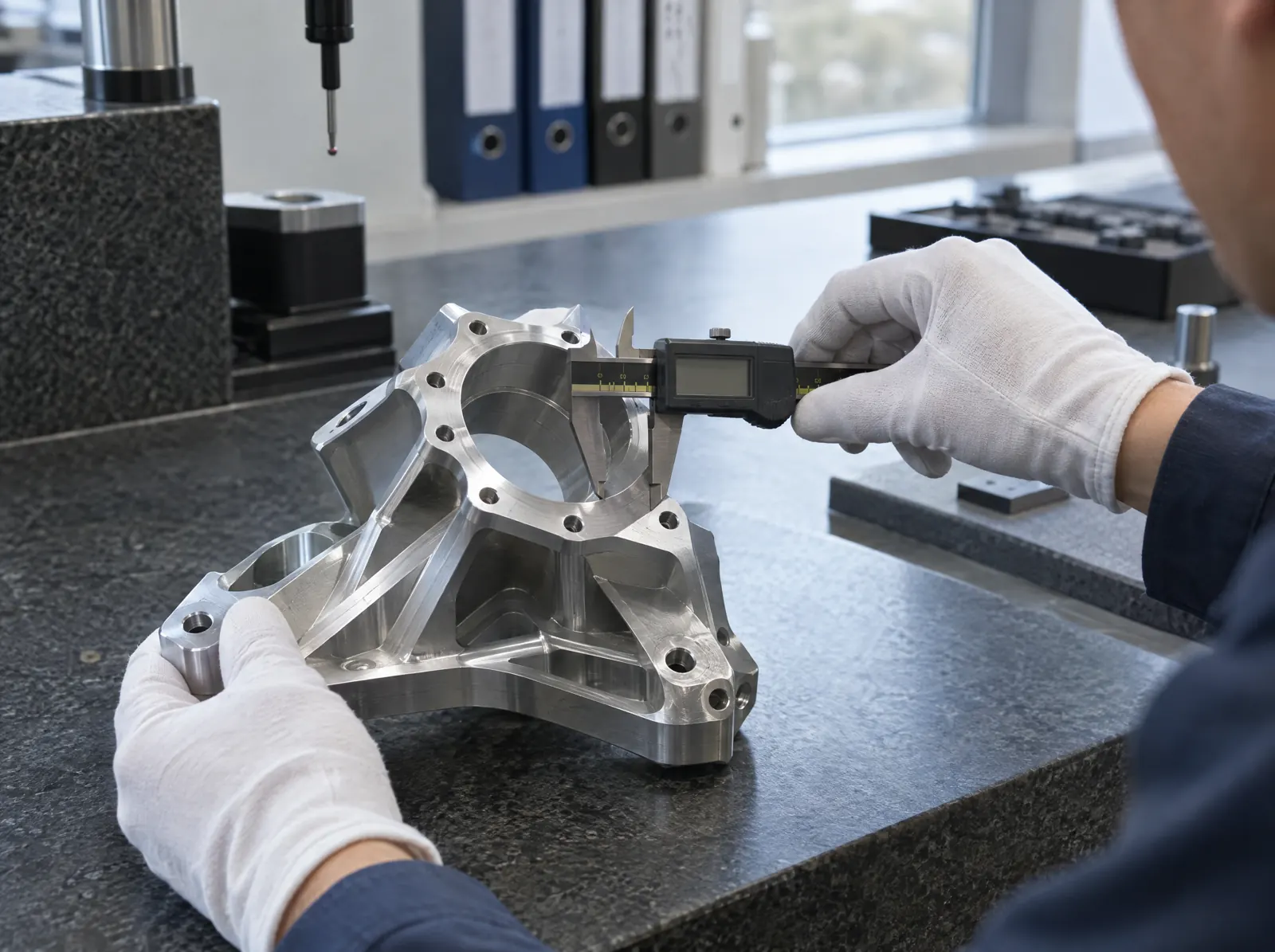 Dimensional inspection of a machined aerospace part